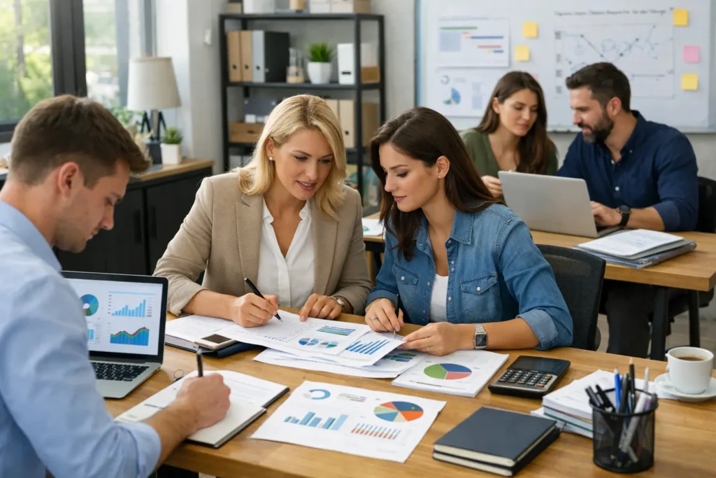 Quadrus Expert tanácsadó csapat üzleti megbeszélésen